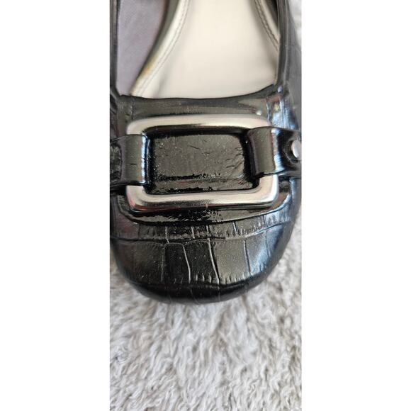 LifeStride Women's Black Square Toe Buckle Front Block‎ Heeled Loafers Size 8M - Picture 2 of 7